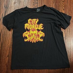 Rare City Morgue  Band Tee three head dogs